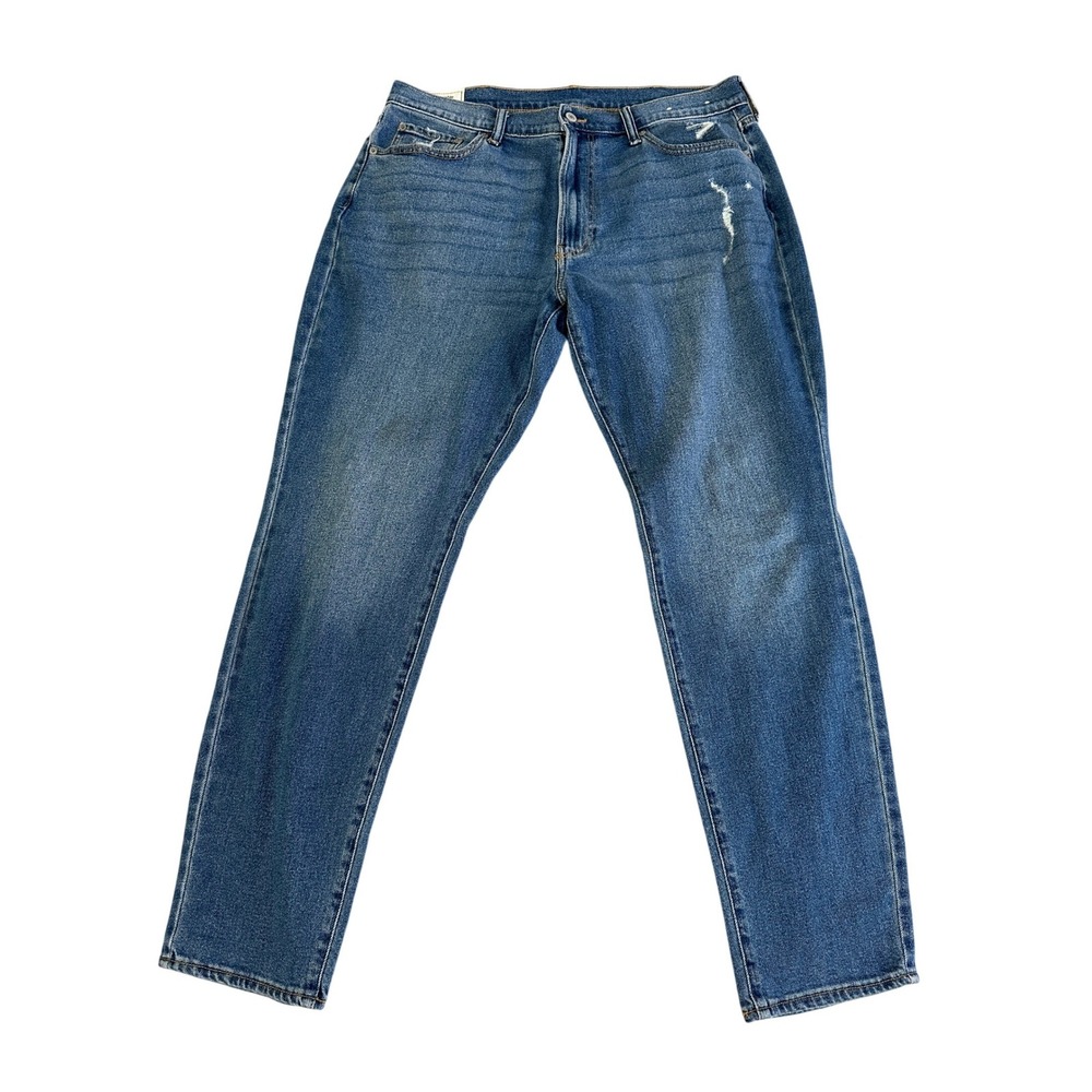 Abercrombie & Fitch Athletic Slim Medium Wash Blue Distressed Jeans Mens 36x32